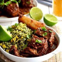 Fiery Mexican Beef Short Ribs - made with a Chipotles in Adobo sauce, it takes time to cook but is very fast to prepare. Great depth of flavour.