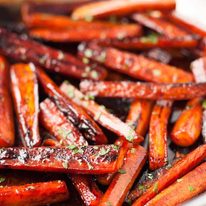 Stovetop Glazed Carrots - looks and tastes roasted, but they're made on the stove! Great for holiday feasts when the oven is otherwise occupied.