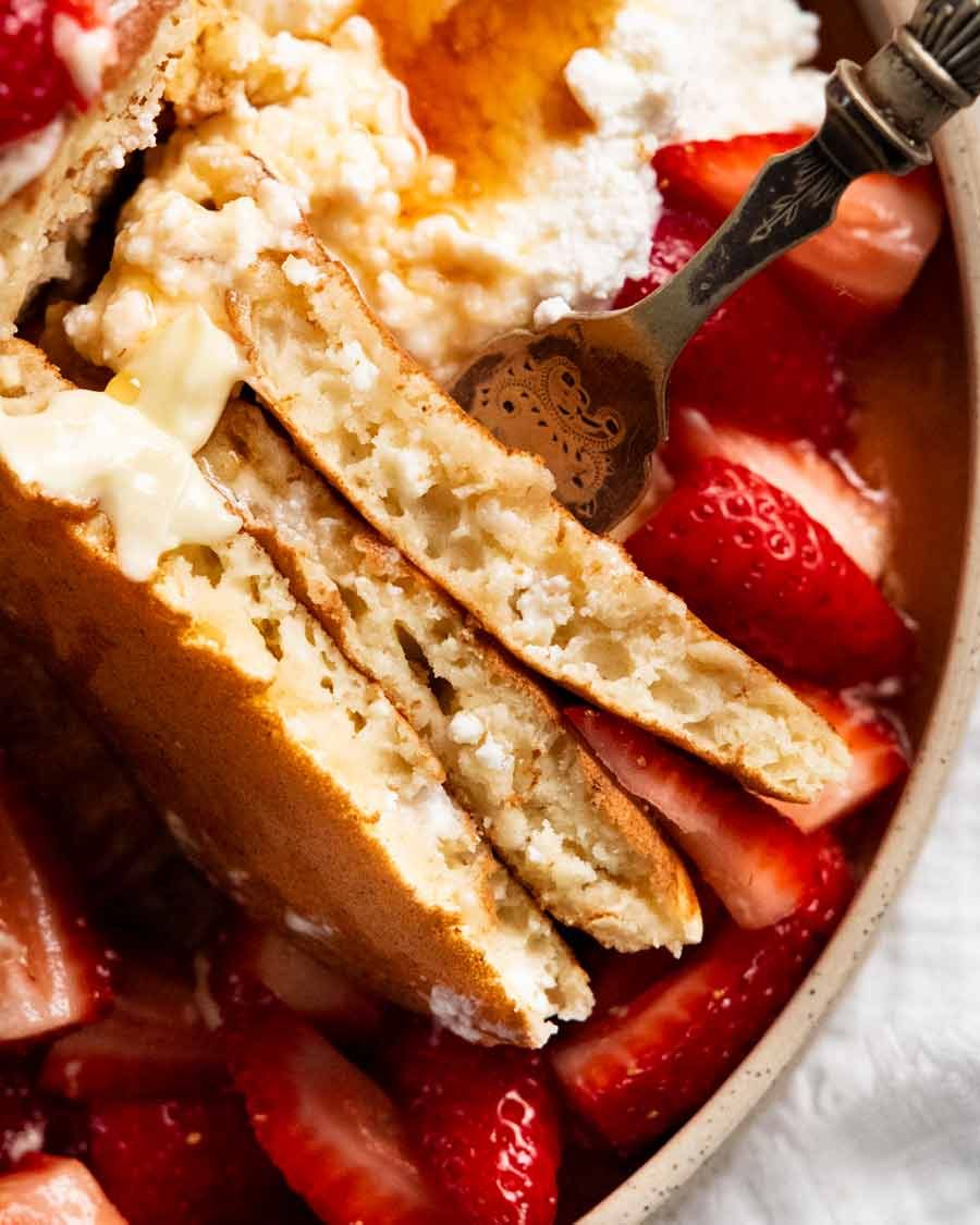 Inside of Ricotta pancakes