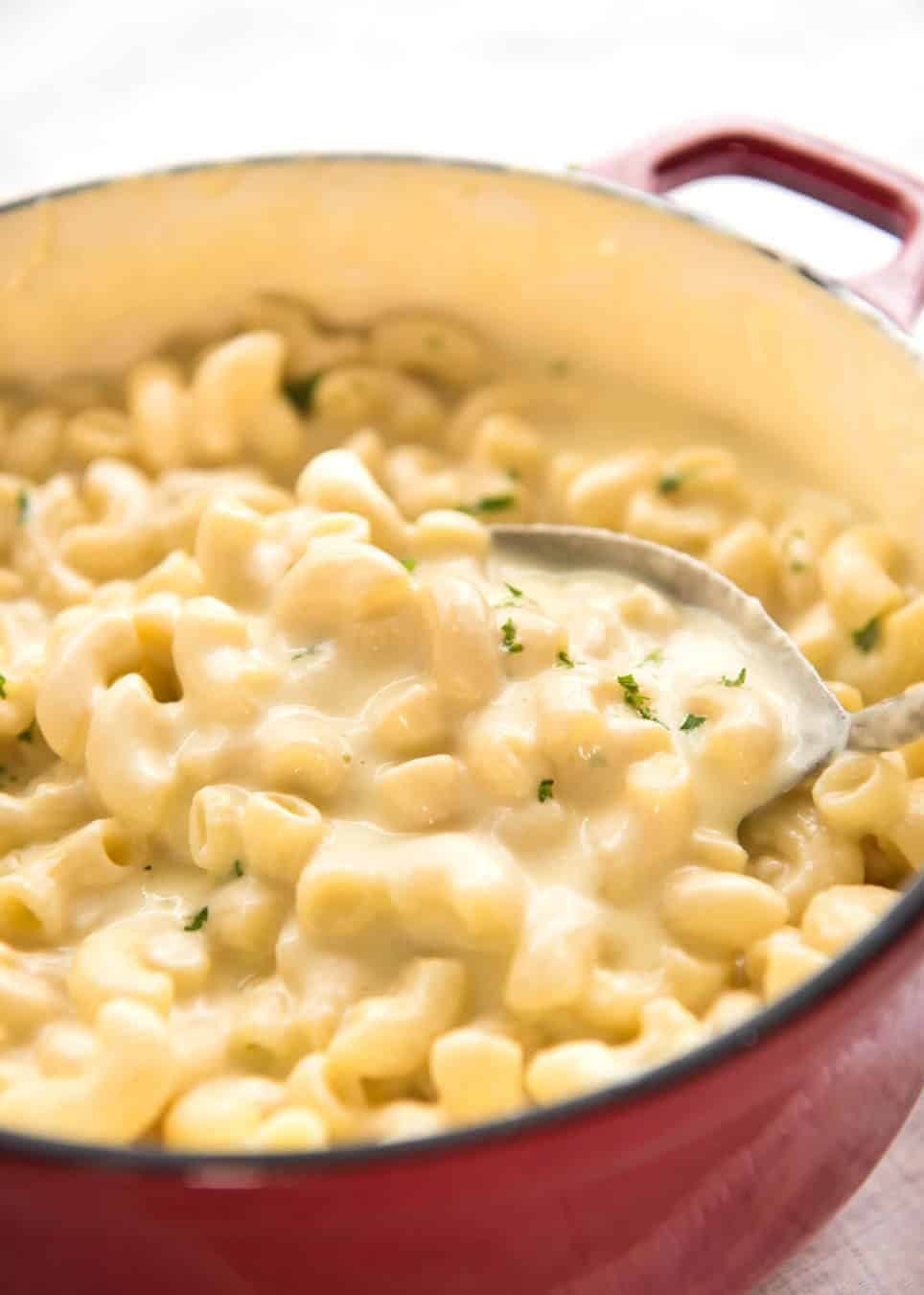 This Stovetop Macaroni and Cheese is all made in one pot! The sauce is incredibly silky, cheesy and the pasta is cooked to perfection. On the table in 20 minutes! recipetineats.com