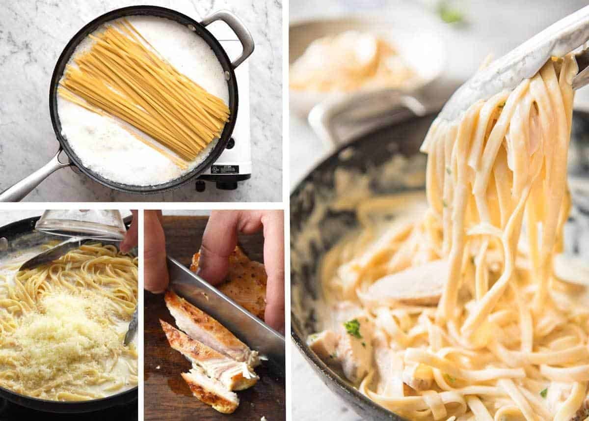 Silky creamy sauce and perfectly cooked pasta, this is the best way to make a One Pot Chicken Alfredo Pasta. No more gluggy sauces and unevenly cooked pasta! recipetineats.com