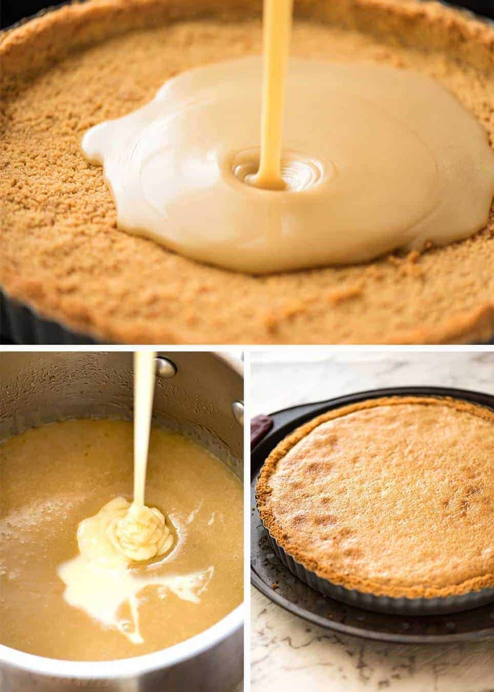 A sinfully decadent Salted Caramel Tart with a creamy soft salted caramel filling topped with luxurious chocolate ganache. Just SIX ingredients! www.recipetineats.com