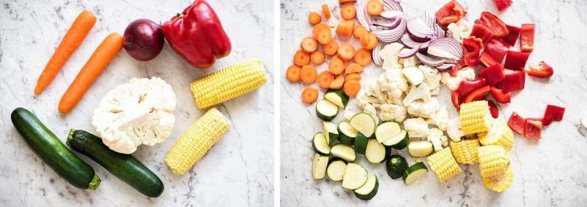 Oven Baked Rice and Vegetables - Fluffy seasoned rice and oven roasted vegetables, all made in ONE pan! Fabulous meal or side, super quick and easy to prep. recipetineats.com