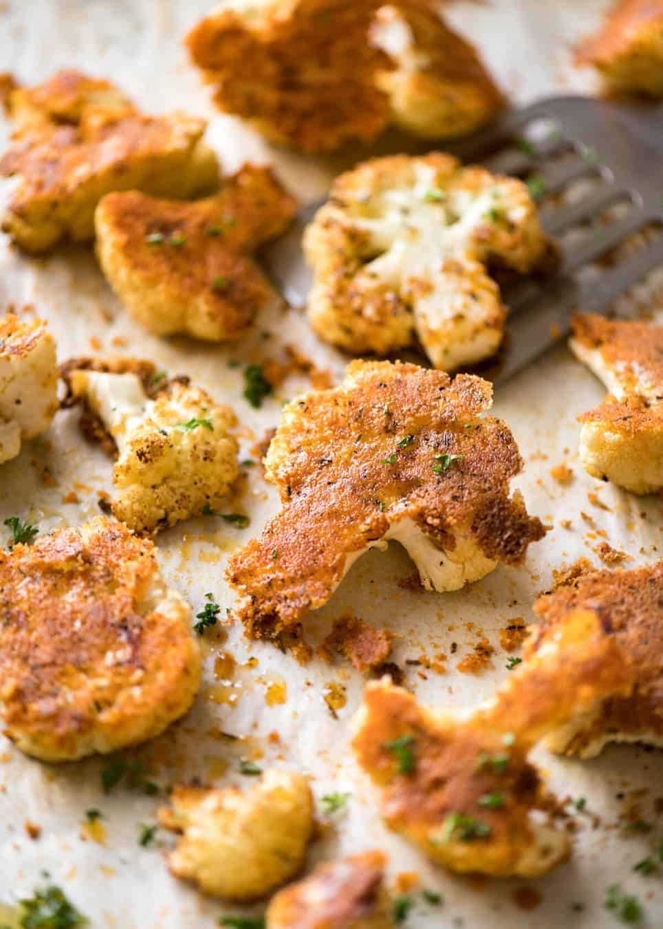 Try this Roasted Parmesan Crusted Cauliflower for dinner tonight! Serve it as a side or as a main meal, or how about as a healthy, low carb snack at a gathering? It's quick, easy and off-the-charts delicious! recipetineats.com