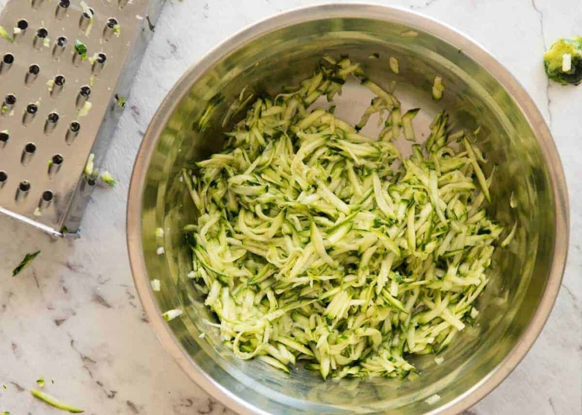 Grated Zucchini for Cheesy Zucchini Bread