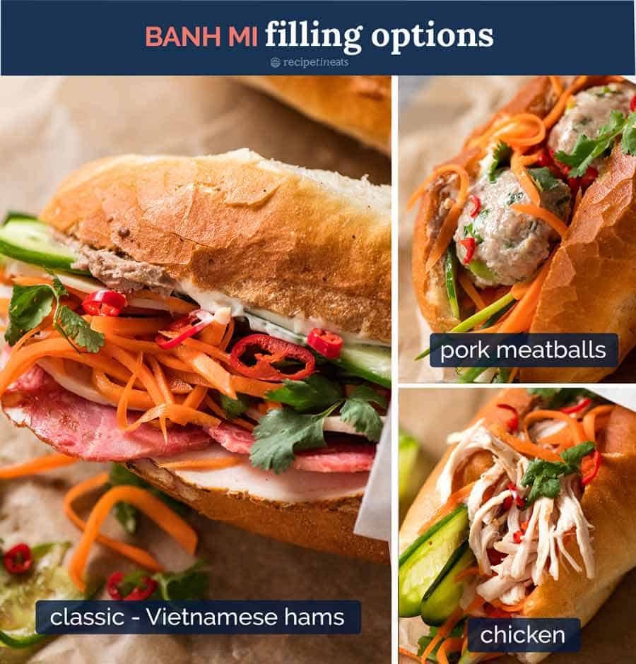 Banh Mi filling options