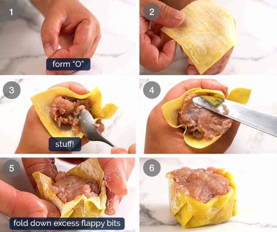 How to make Siu Mai (Chinese steamed dumpling) dipped in sauce
