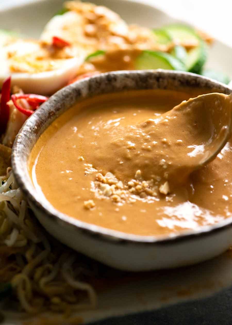 Gado Gado peanut sauce in a bowl