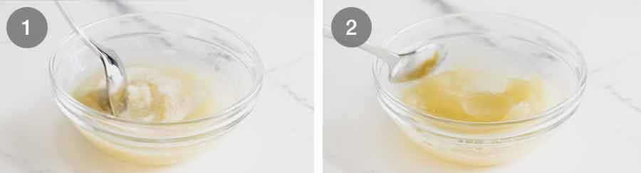 How to make Chocolate Mirror Glaze - blooming gelatine