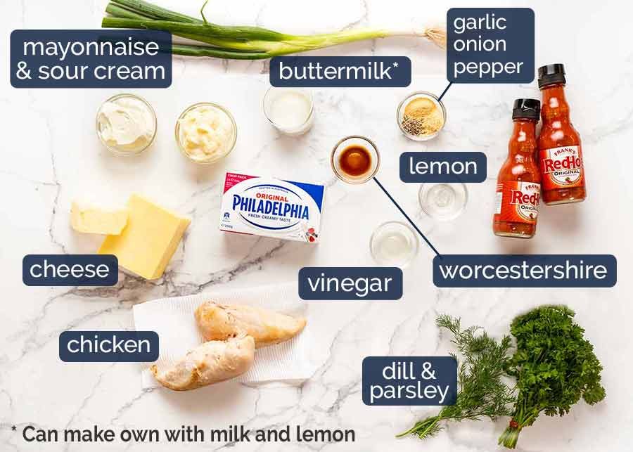 Ingredients in Hot Buffalo Chicken Dip