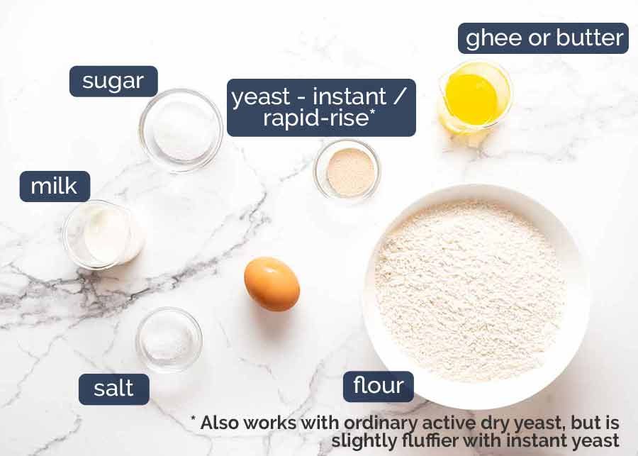 Naan ingredients