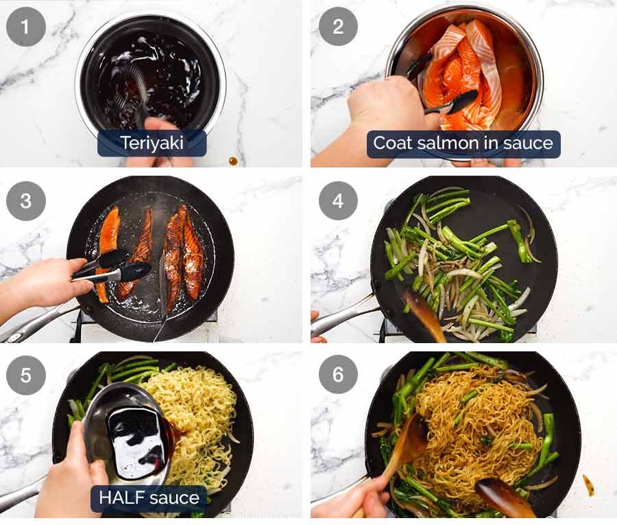 How to make Teriyaki Salmon Noodles