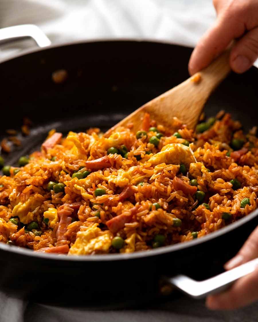 Cooking Red Vietnamese Fried Rice