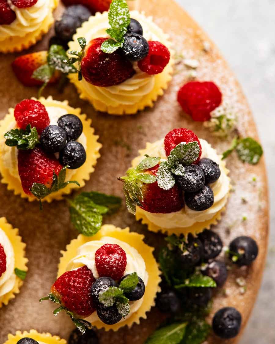 Overhead photo of Mini cheesecakes