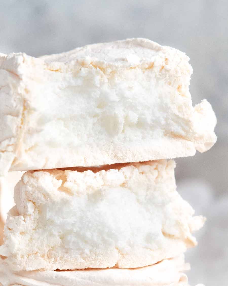 Marshmallow insides of Mini Pavlovas