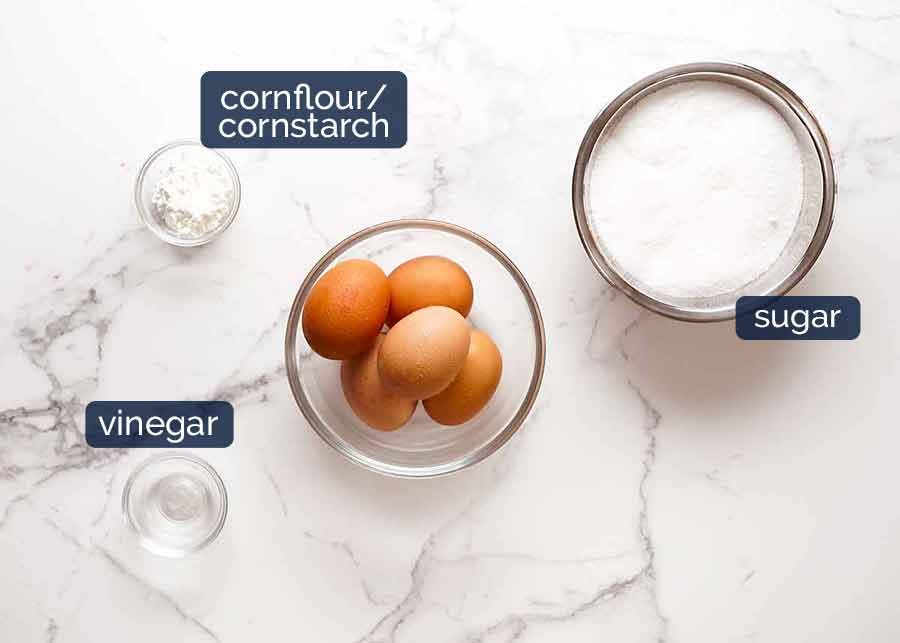 Mini Pavlovas ingredients