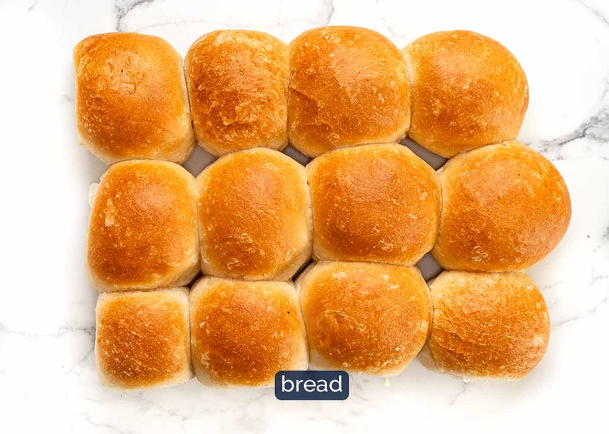 What you need for Hot Ham and Cheese Sliders