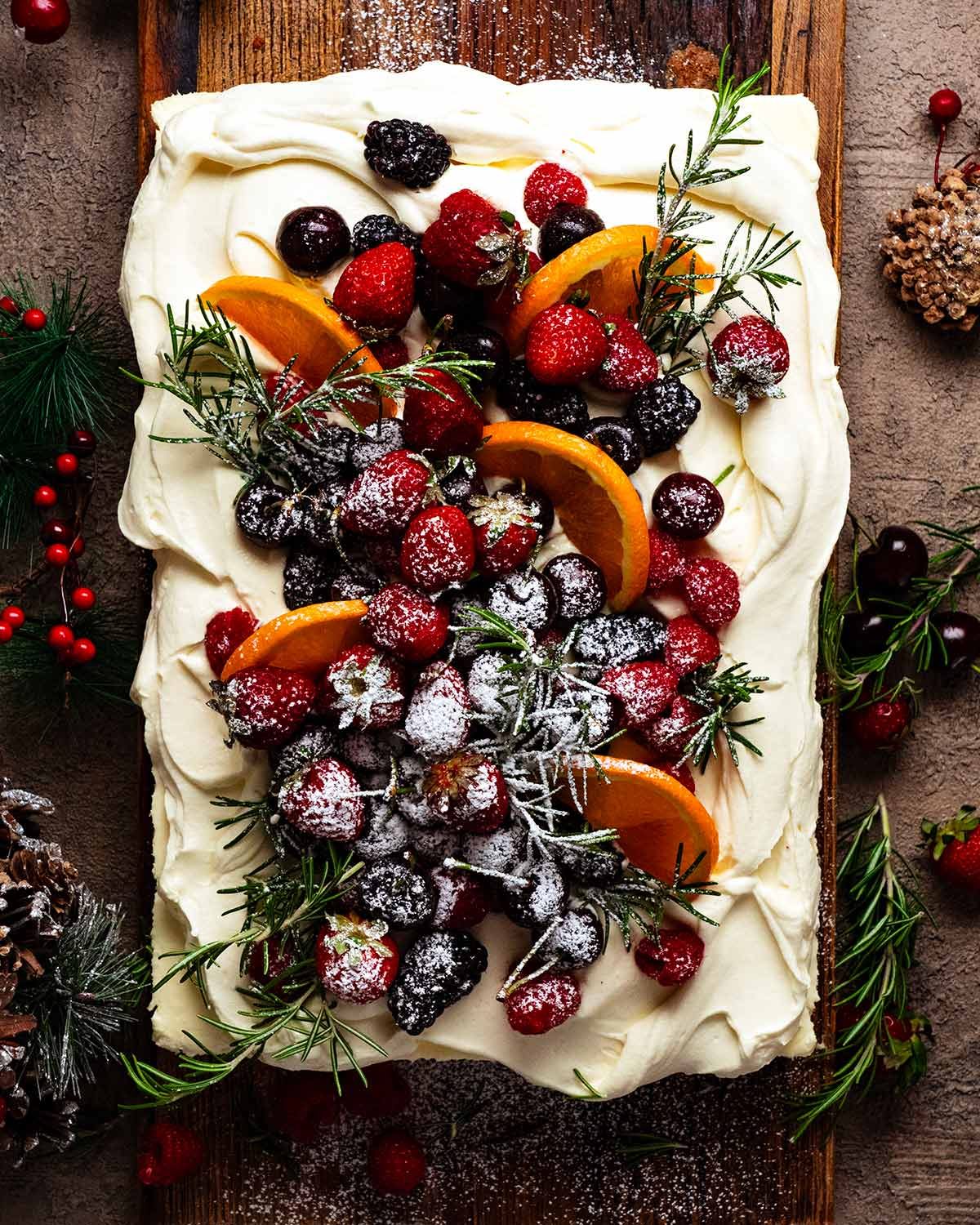 Christmas Cheesecake - slab no bake cheesecake