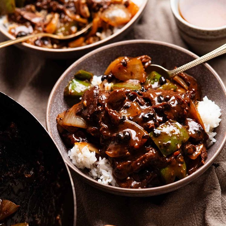 Beef in black bean sauce