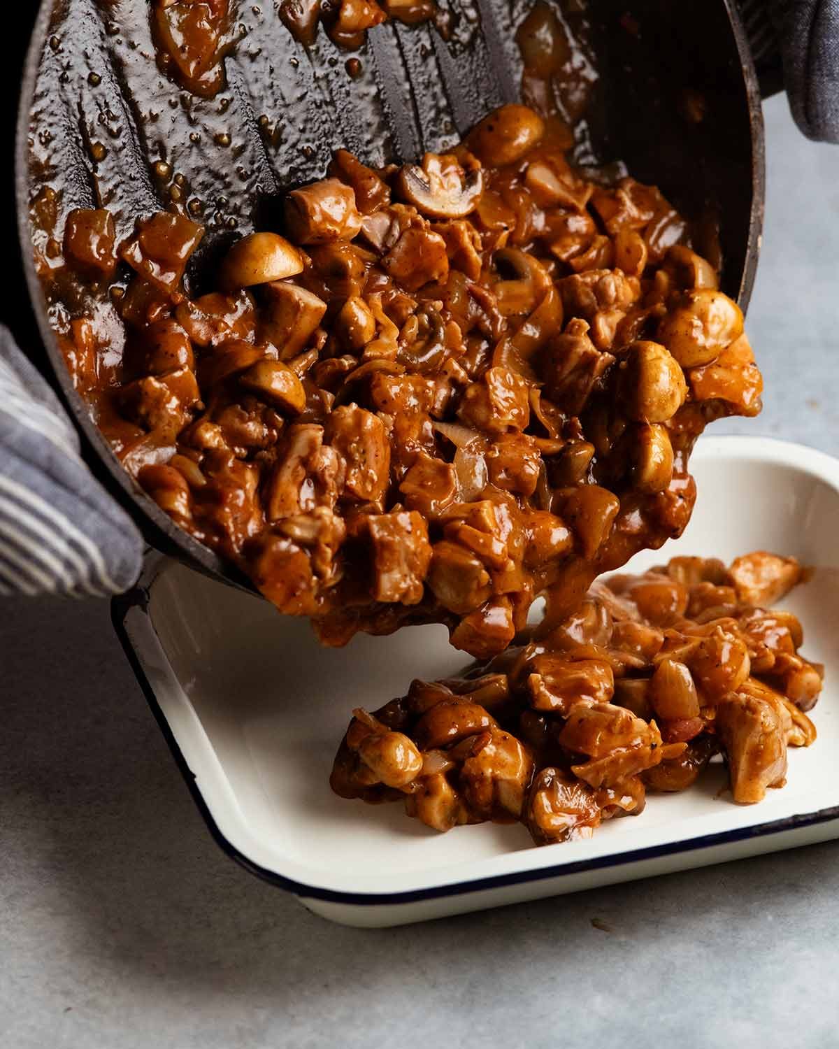 Duchess potato chicken mushroom pie