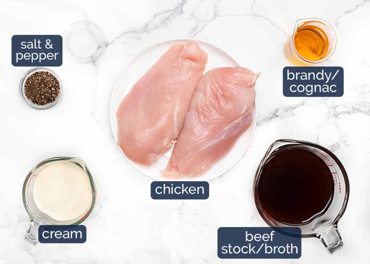 Chicken au poivre ingredients